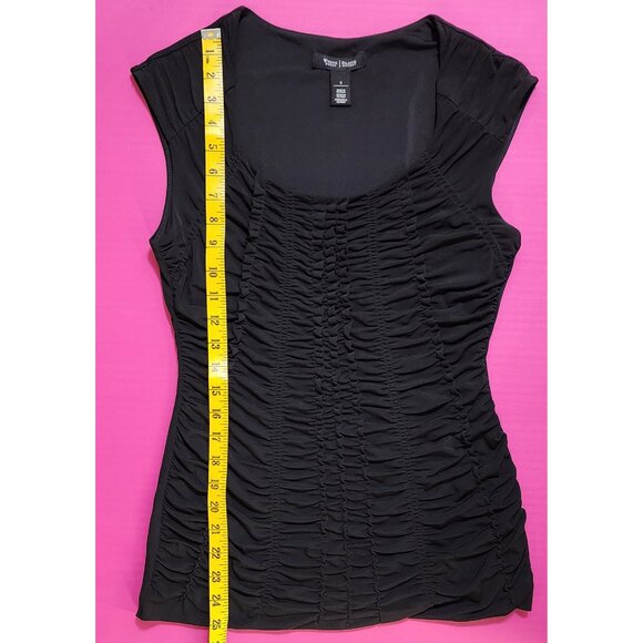 WHBM Black Ruched Top - Size Small - Picture 6 of 7